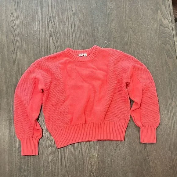 GAP Mix-Stitch Crew Neck Sweater Coral - Size M - Picture 1 of 10